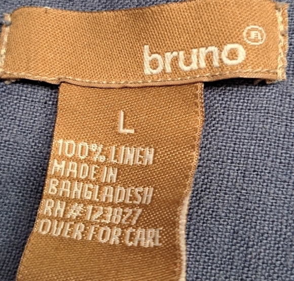 Bruno Pure Linen Button Up Shirt Size L - Picture 4 of 8